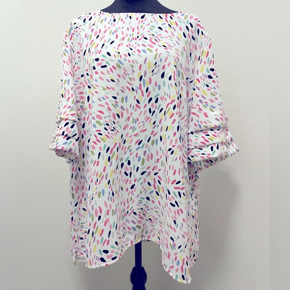 Woman Investments Tops - Investments Woman Plus Size Blouse Spring Top Womens Size 2X Flowy Dress Shirt